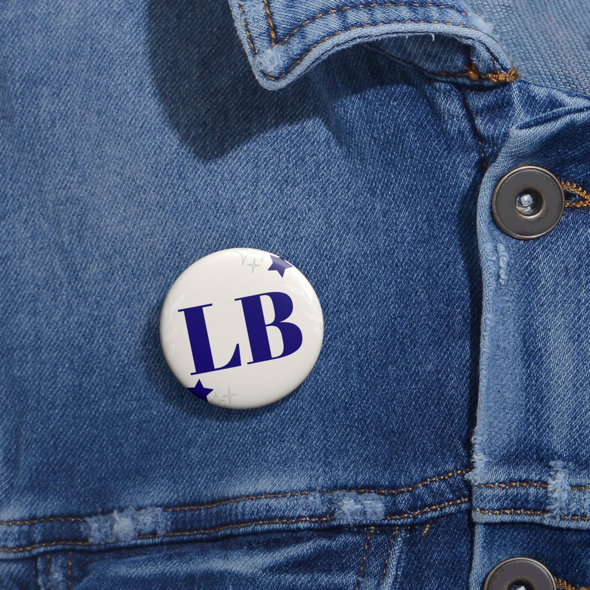LB Monogram Pin Button Badge