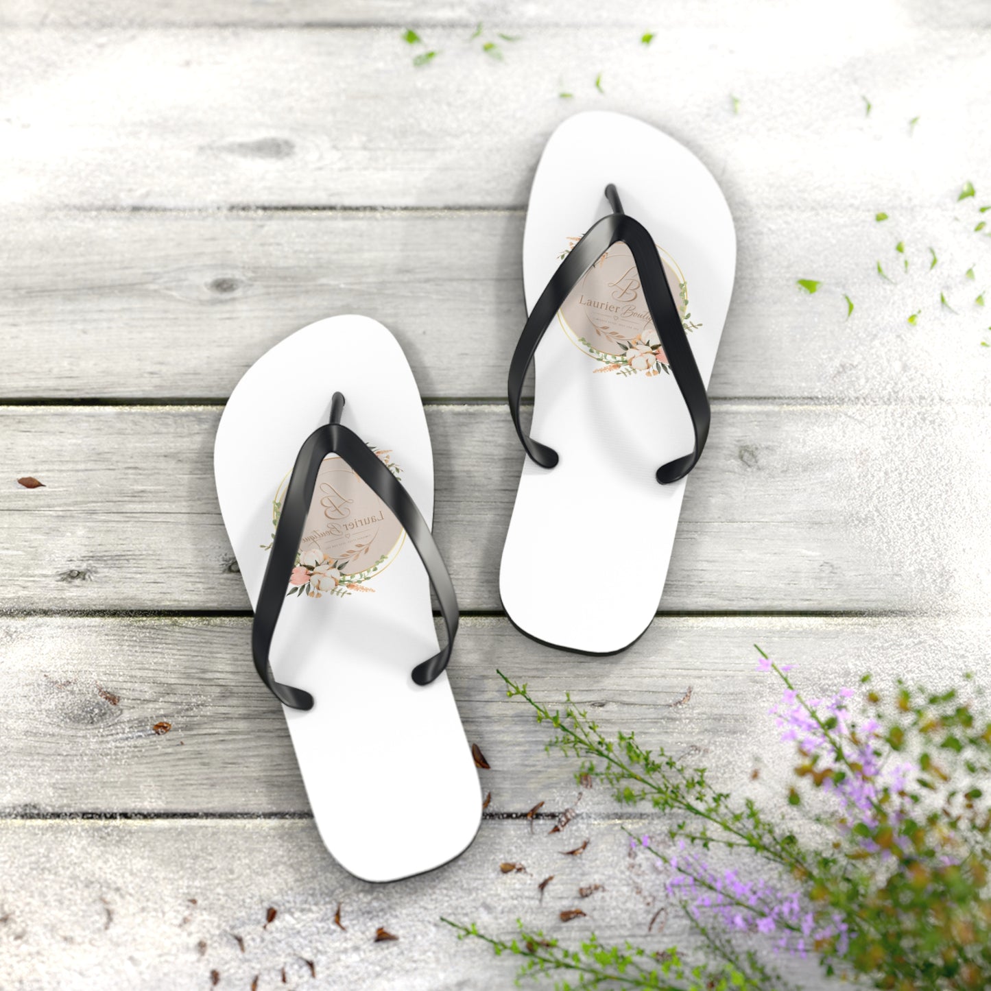 Floral 'Maid of Honor' Flip Flops — Personalized Wedding Beach Sandals