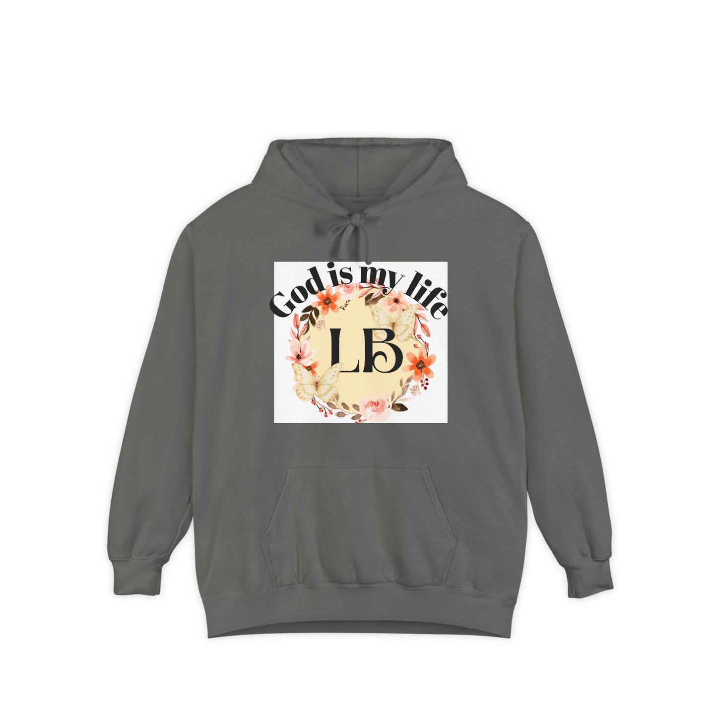 Christian Floral Hoodie — "God is my life" Monogram Sweatshirt