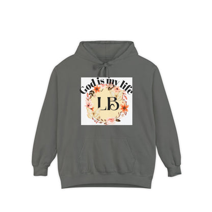 Christian Floral Hoodie — "God is my life" Monogram Sweatshirt