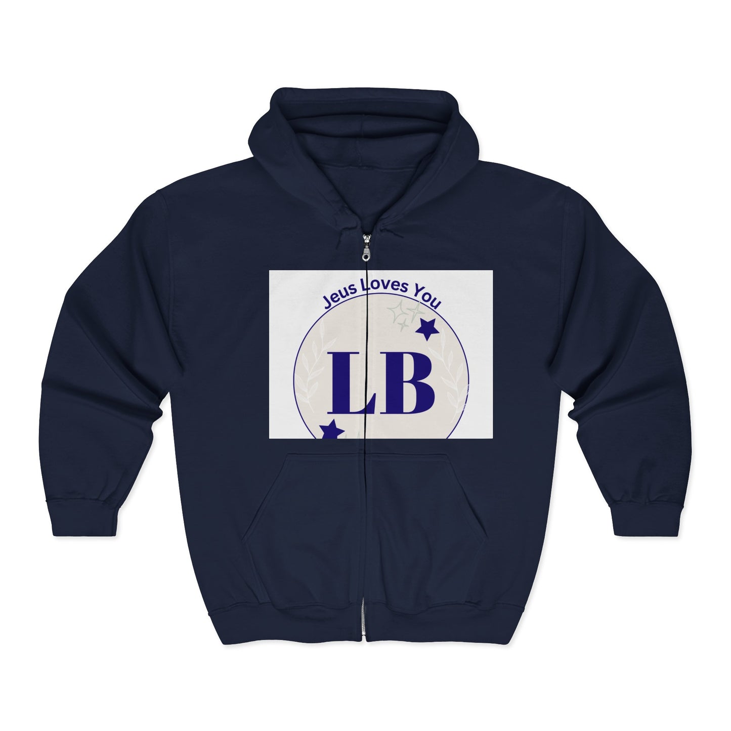 LB 'Jesus Loves You' Zip Hoodie — Christian Faith Full-Zip Sweatshirt