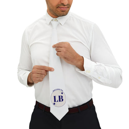 'Jesus Loves You' White Necktie – LB Crest