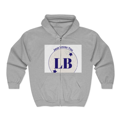 LB 'Jesus Loves You' Zip Hoodie — Christian Faith Full-Zip Sweatshirt