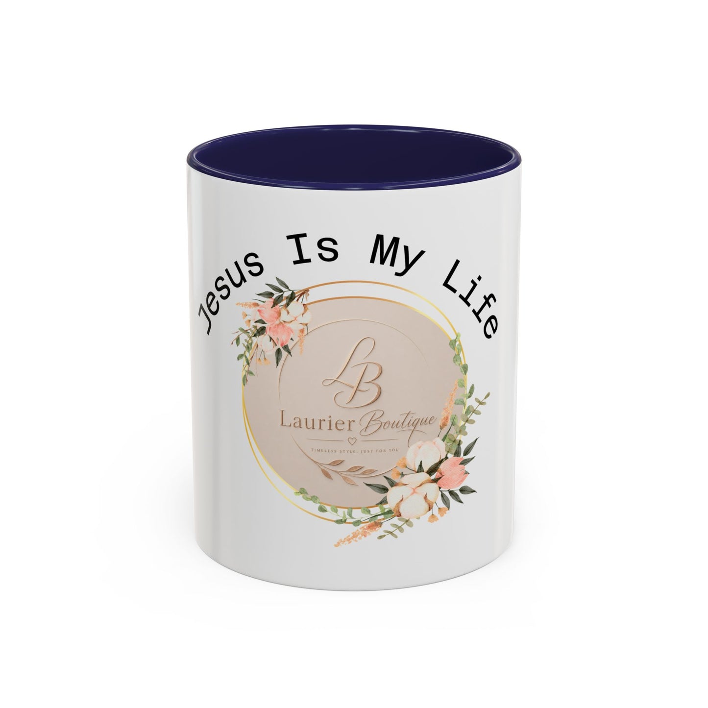 Jesus Is My Life Floral Accent Coffee Mug