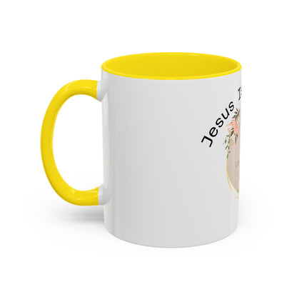 Jesus Is My Life Floral Accent Coffee Mug
