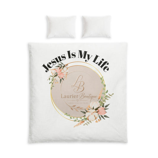 Jesus Is My Life Cotton Bed Set – Floral Christian Duvet Cover