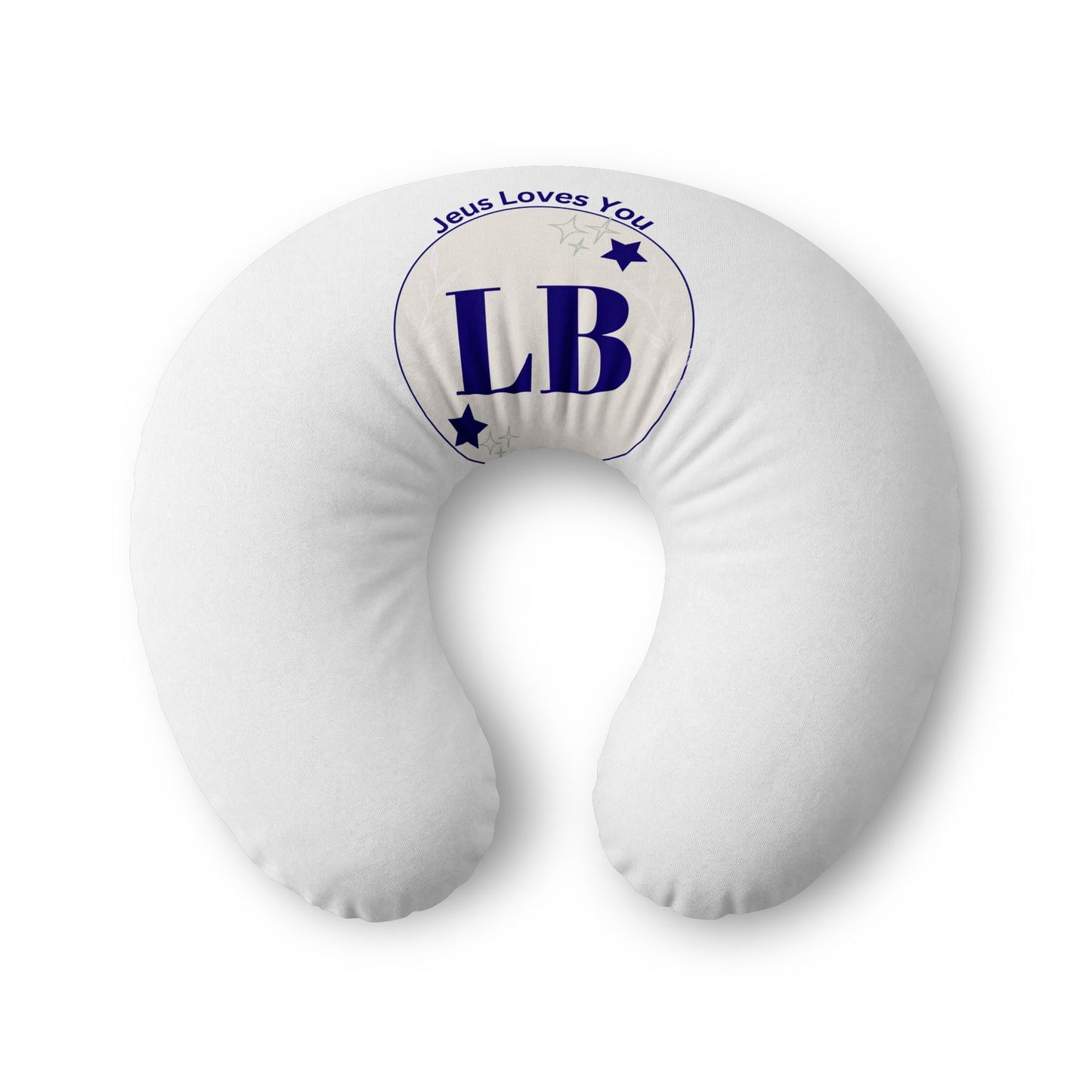 Nursing Pillow Cover — Personalized "Jesus Loves You" Monogram (LB)