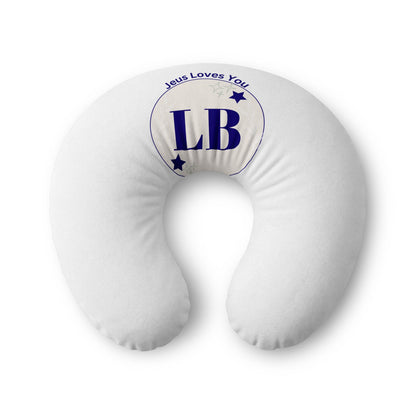 Nursing Pillow Cover — Personalized "Jesus Loves You" Monogram (LB)