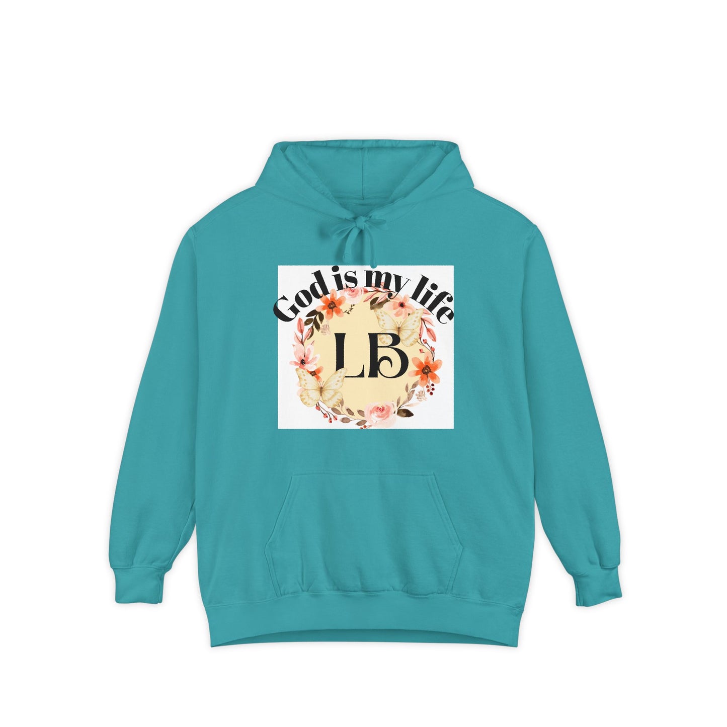 Christian Floral Hoodie — "God is my life" Monogram Sweatshirt