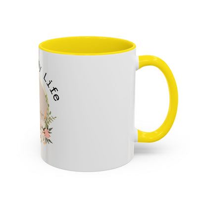 Jesus Is My Life Floral Accent Coffee Mug