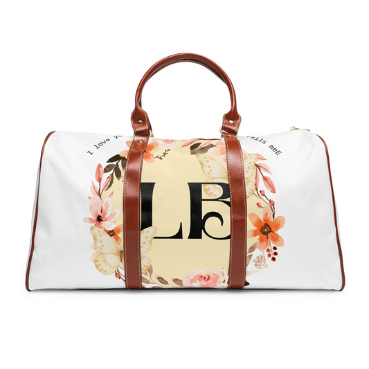 Monogram Floral Waterproof Travel Bag