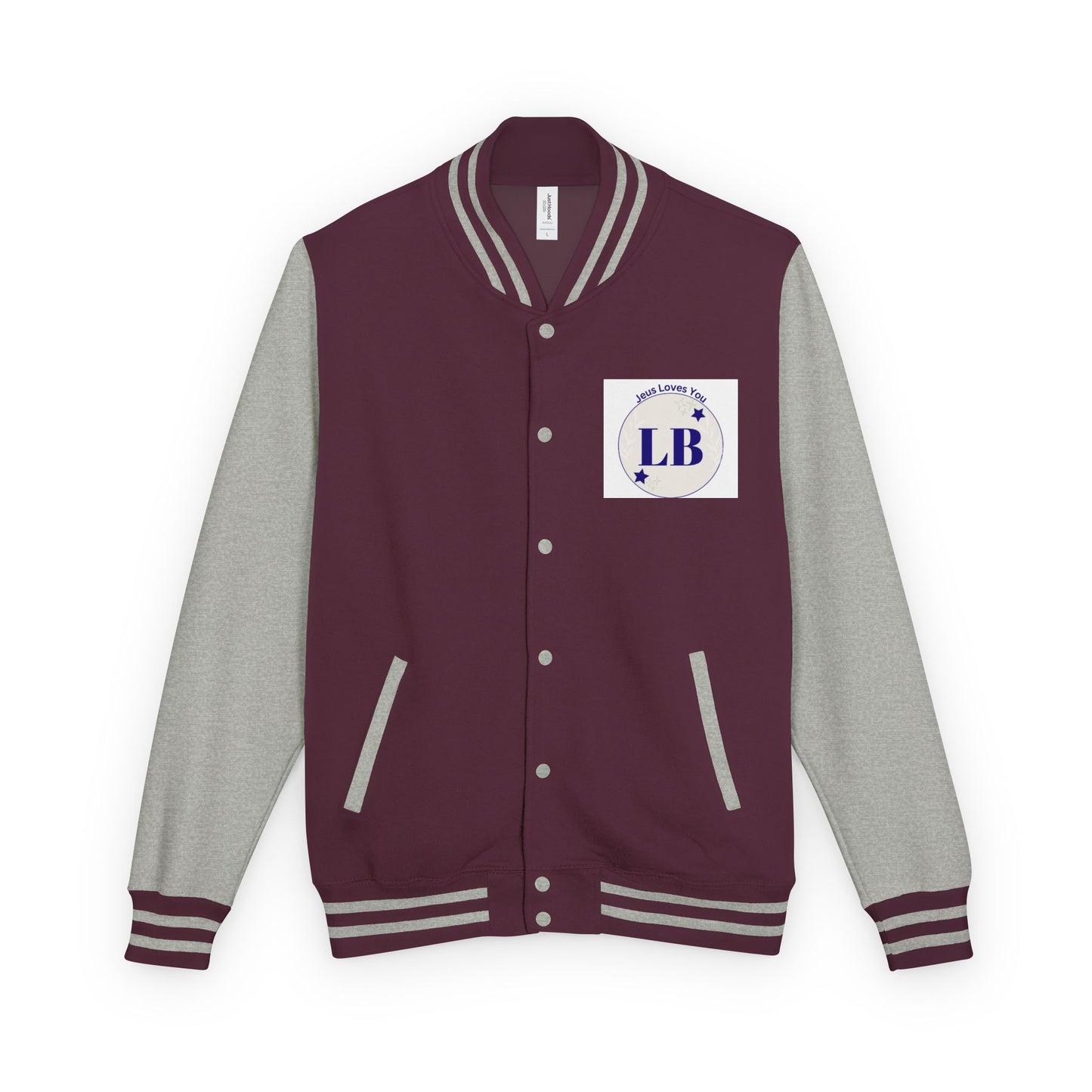 Varsity Letterman Jacket — LB Crest Red & White