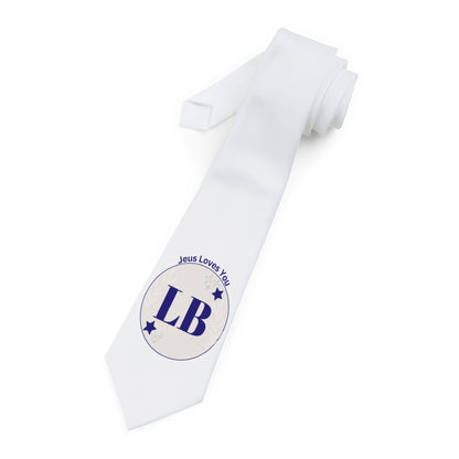 'Jesus Loves You' White Necktie – LB Crest