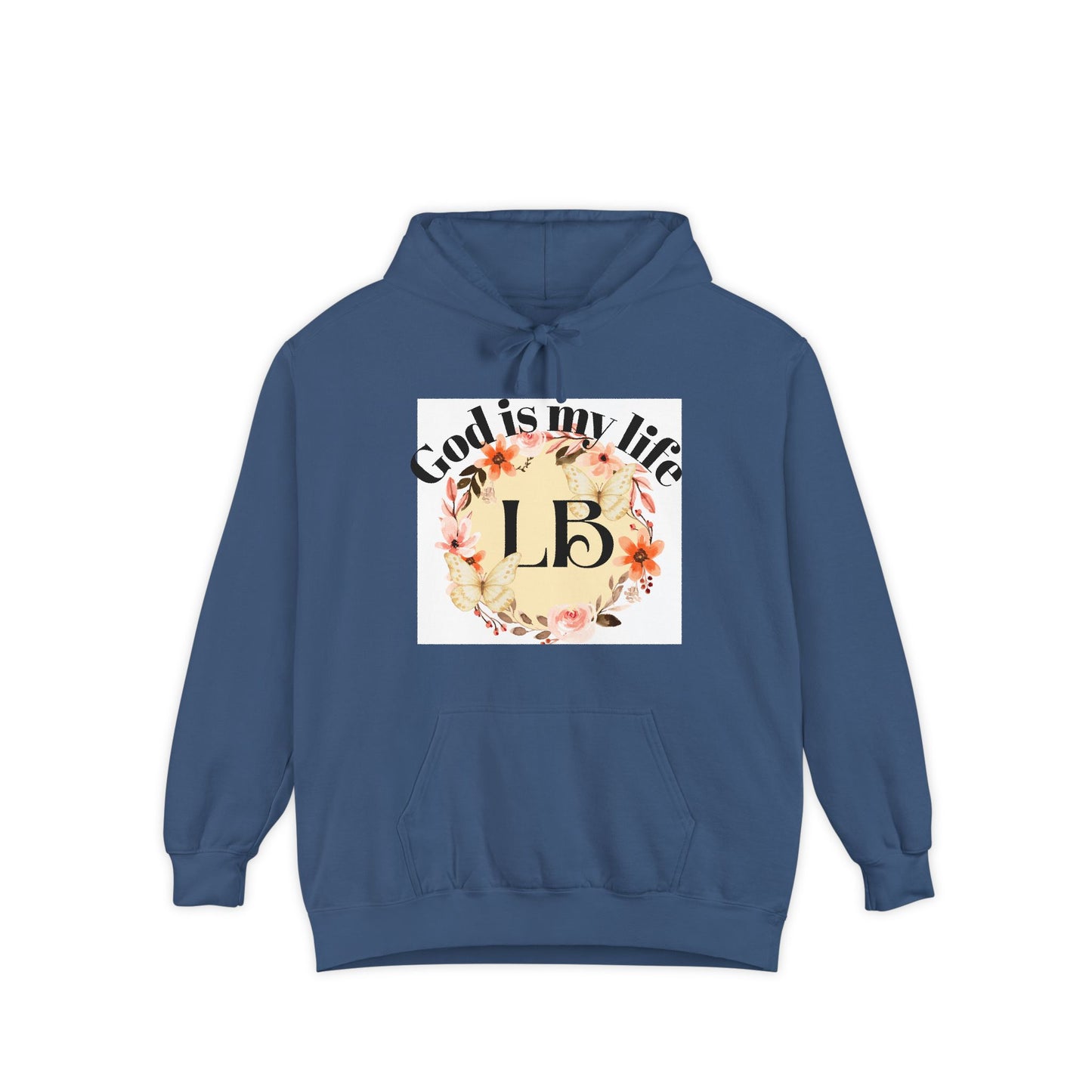Christian Floral Hoodie — "God is my life" Monogram Sweatshirt