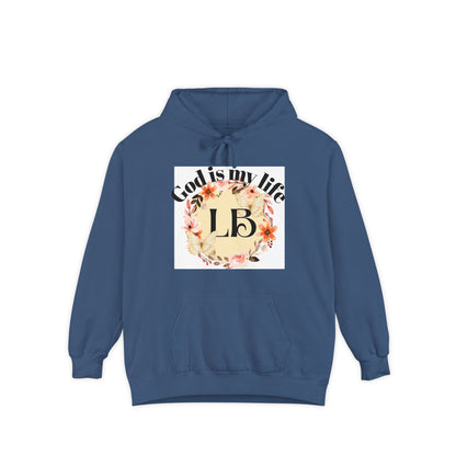 Christian Floral Hoodie — "God is my life" Monogram Sweatshirt