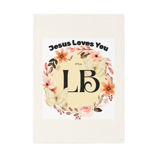 Jesus Loves You" Monogram Tea Towel Personalized Initial Kitchen