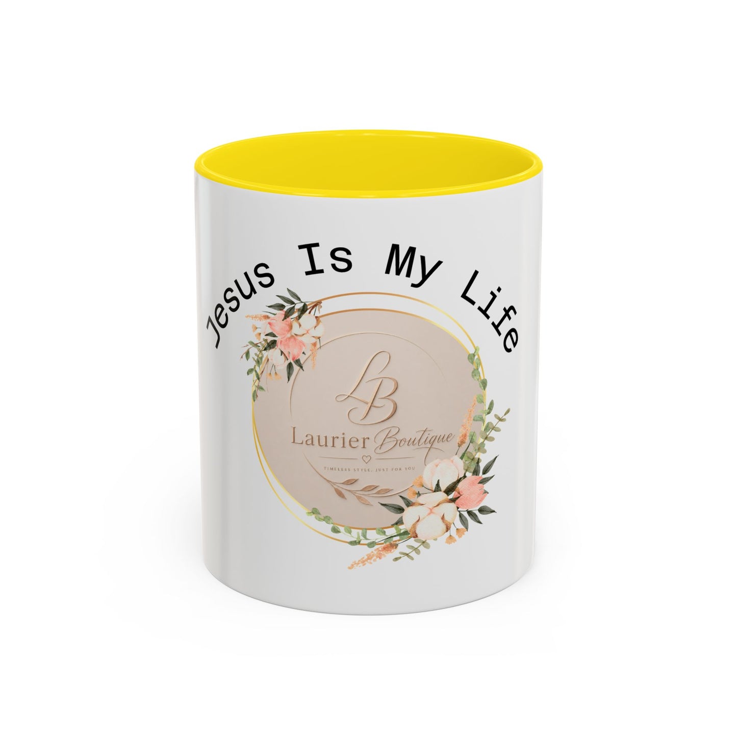 Jesus Is My Life Floral Accent Coffee Mug