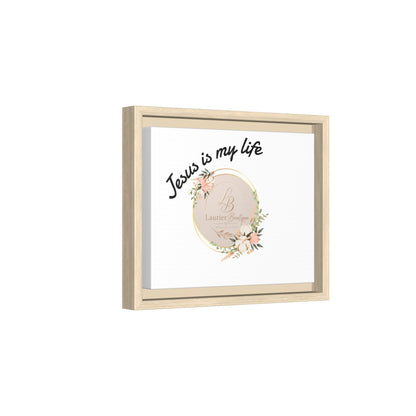 Framed Matte Canvas - "Jesus is My Life" Floral Wall Art