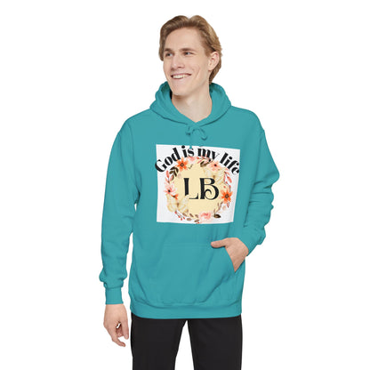 Christian Floral Hoodie — "God is my life" Monogram Sweatshirt