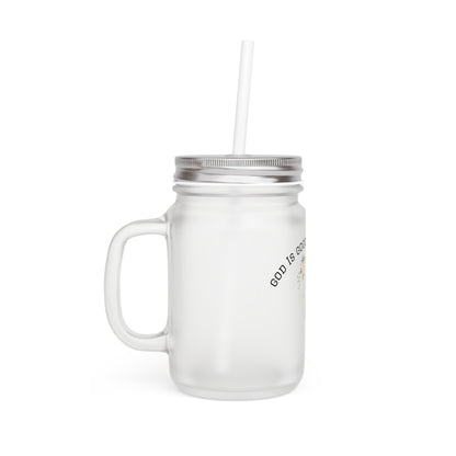 God Is Good All The Time Mason Jar Tumbler – Floral Faith Mason Jar with Straw