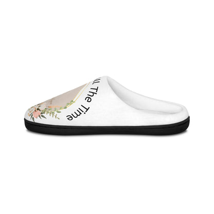 Men's Indoor Slippers — Floral Monogram 'God Is Good All The Time' Comfort Slides