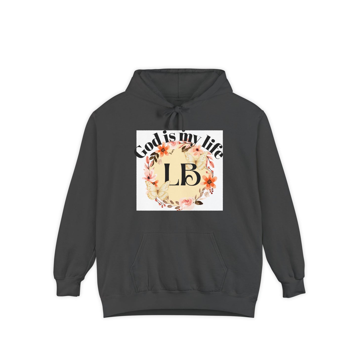 Christian Floral Hoodie — "God is my life" Monogram Sweatshirt