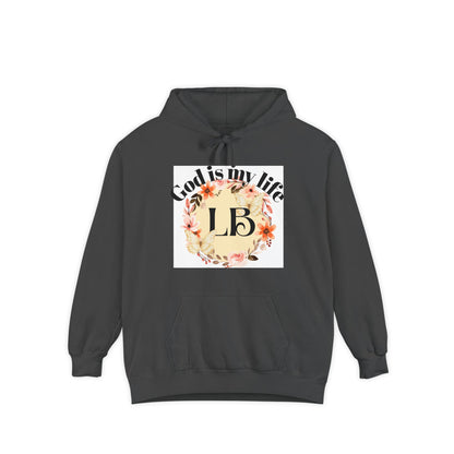 Christian Floral Hoodie — "God is my life" Monogram Sweatshirt