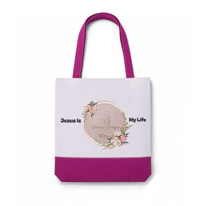 Thermochromic Tote Bag — "Jesus is My Life" Color-Changing Floral Tote