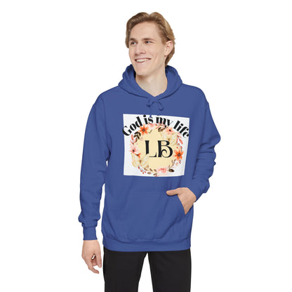 Christian Floral Hoodie — "God is my life" Monogram Sweatshirt