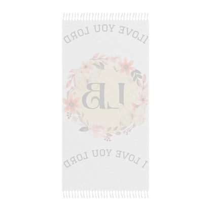 Boho Beach Towel – "I Love You Lord" Floral Monogram
