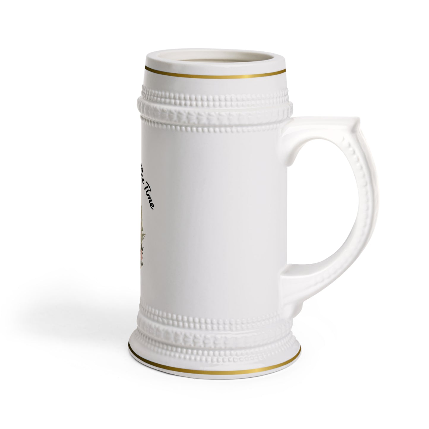 God Is Good All The Time Ceramic Beer Stein Mug — Floral Faith Beer Mug