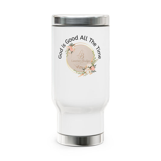 God Is Good All The Time Stainless Travel Mug — 14oz Inspirational Coffee Tumbler