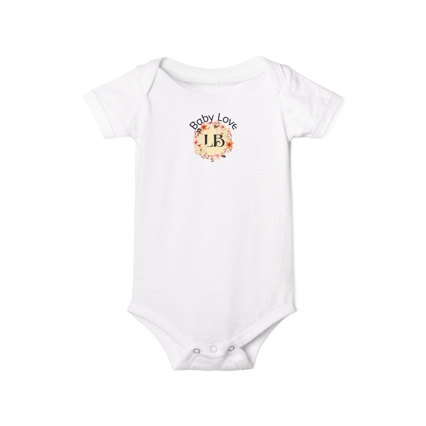 Baby Love Floral Monogram Infant Onesie