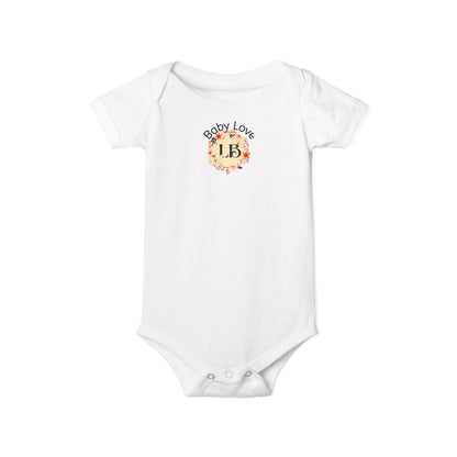 Baby Love Floral Monogram Infant Onesie