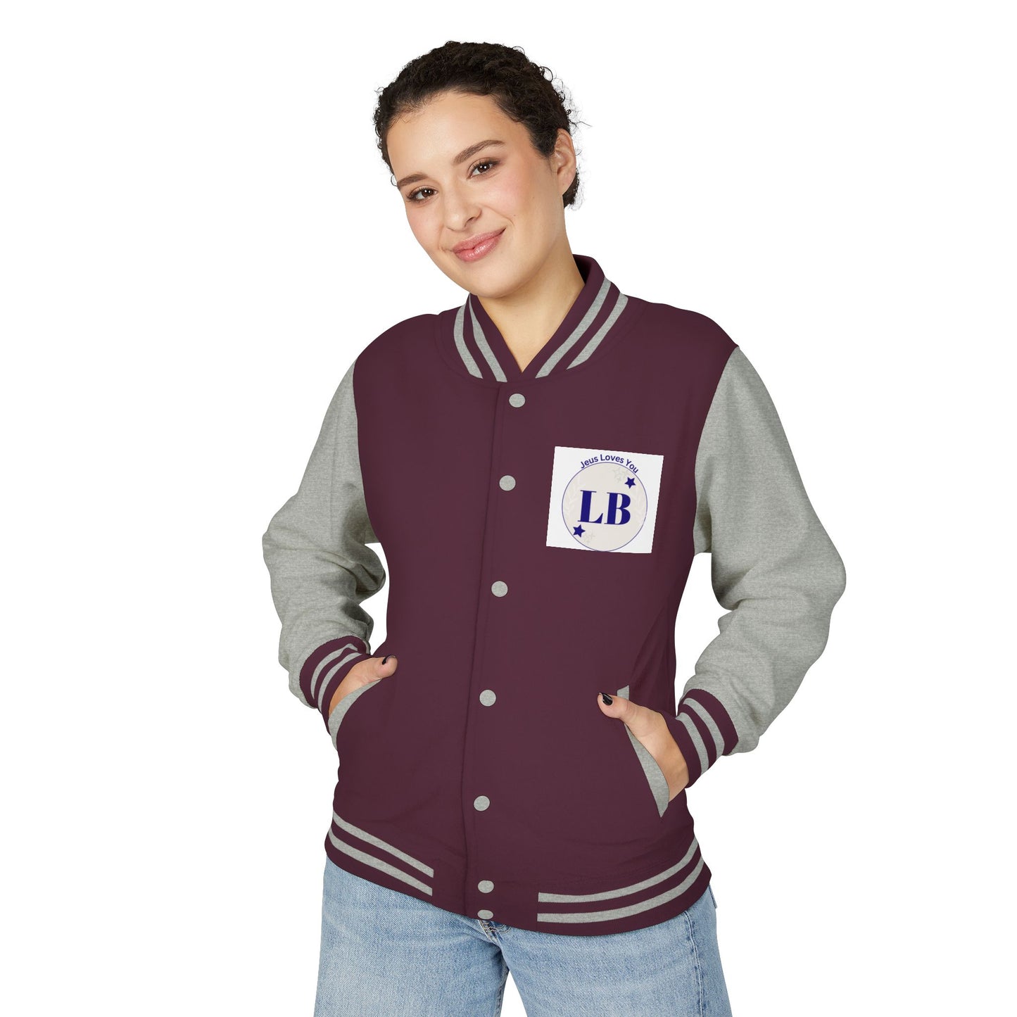 Varsity Letterman Jacket — LB Crest Red & White