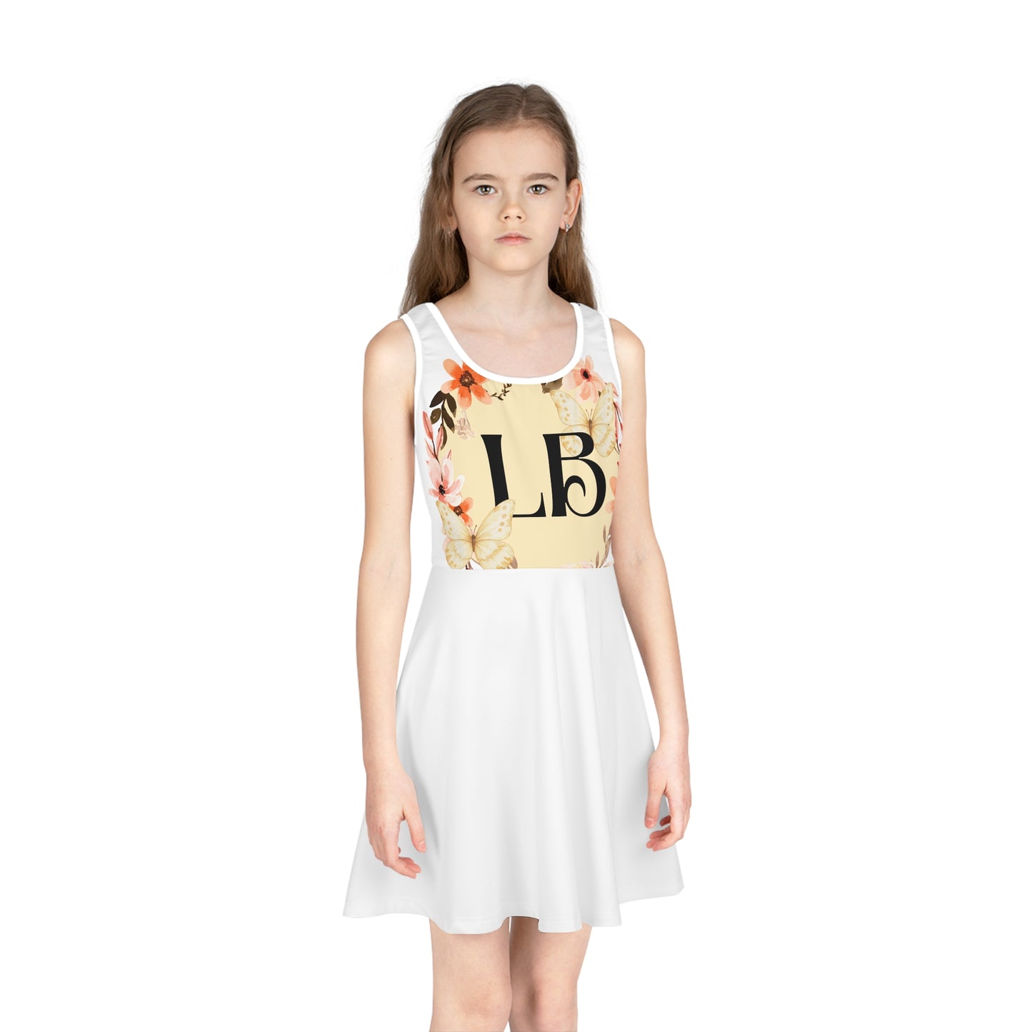Girls' Floral Monogram Sundress – LB Spring & Summer Tank Dress