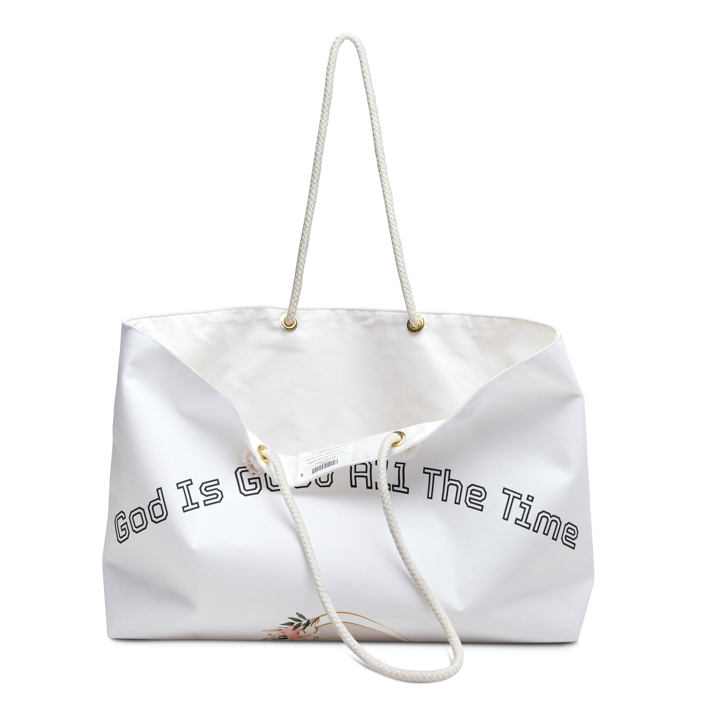 Weekender Bag - "God Is Good All The Time" Floral Canvas Travel Tote