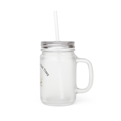 God Is Good All The Time Mason Jar Tumbler – Floral Faith Mason Jar with Straw