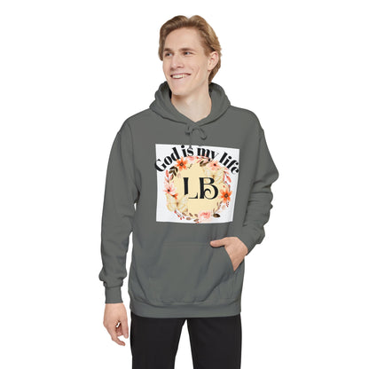 Christian Floral Hoodie — "God is my life" Monogram Sweatshirt