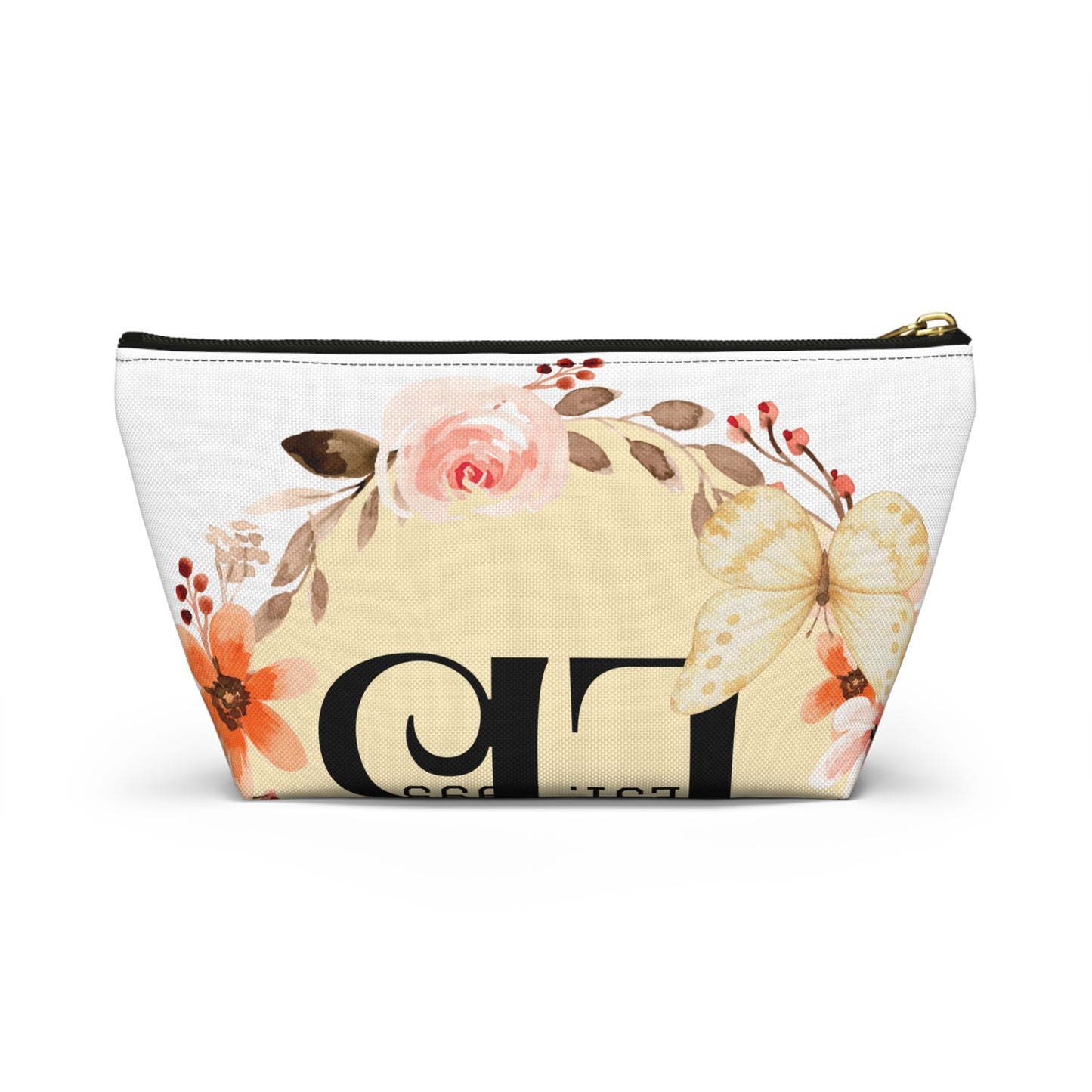 Floral Scripture Accessory Pouch — "God Is Good All The Time" T‑Bottom Makeup Bag