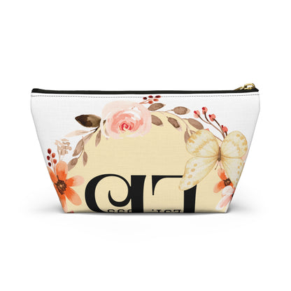 Floral Scripture Accessory Pouch — "God Is Good All The Time" T‑Bottom Makeup Bag