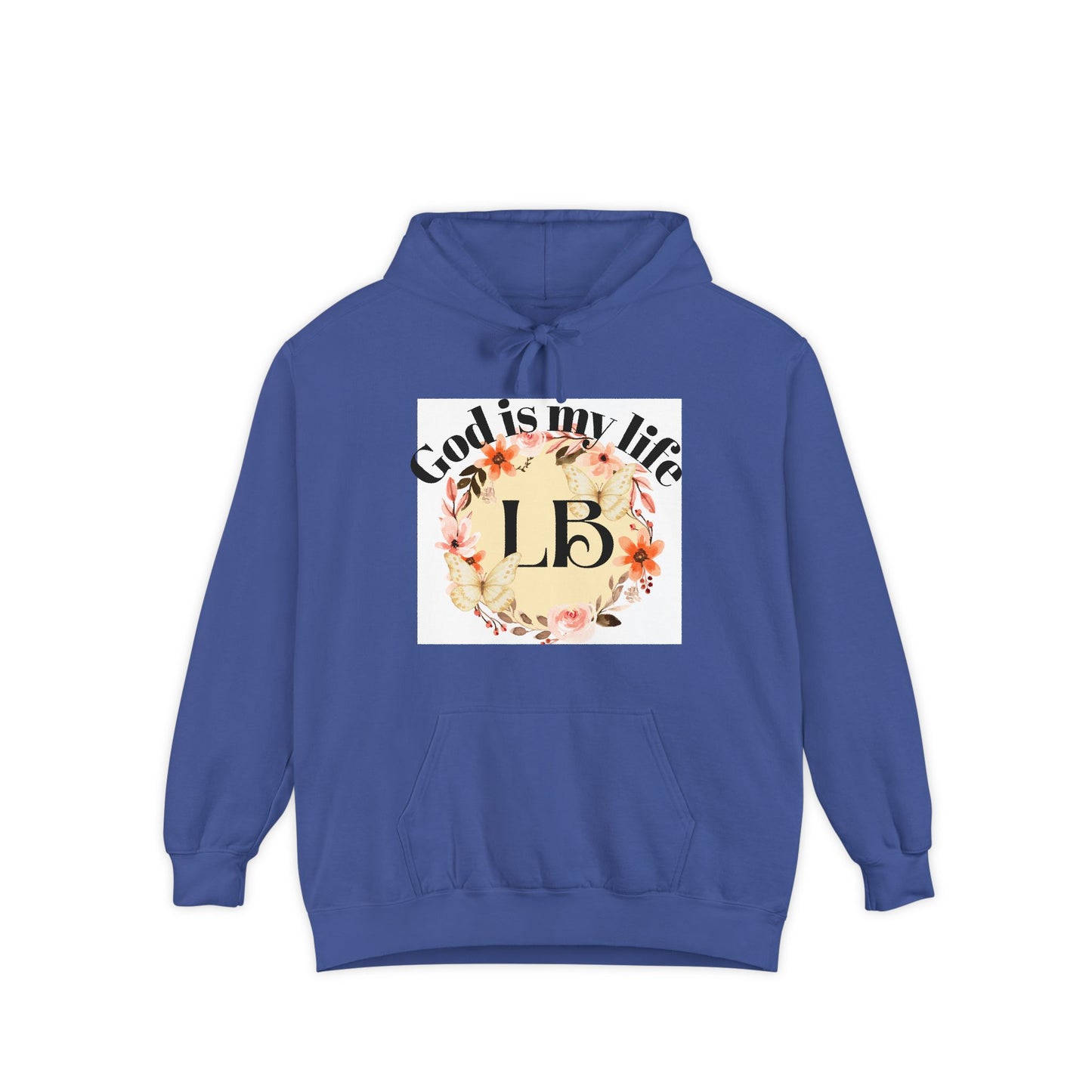 Christian Floral Hoodie — "God is my life" Monogram Sweatshirt