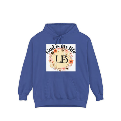 Christian Floral Hoodie — "God is my life" Monogram Sweatshirt