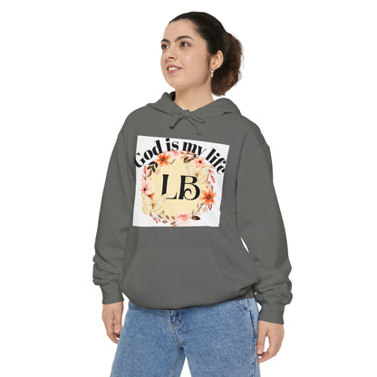 Christian Floral Hoodie — "God is my life" Monogram Sweatshirt