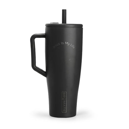 40oz Insulated Tumbler with Handle & Lid — Engraved Minimalist Travel Mug