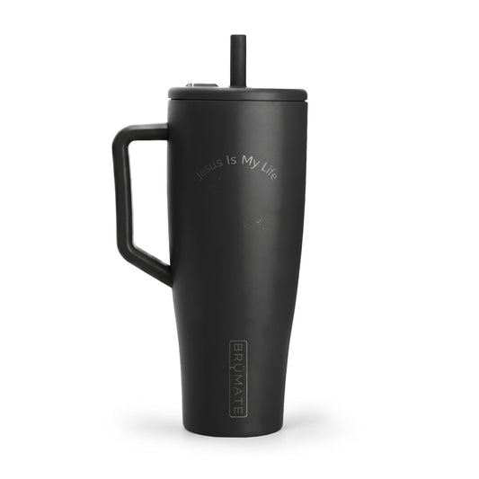 40oz Insulated Tumbler with Handle & Lid — Engraved Minimalist Travel Mug