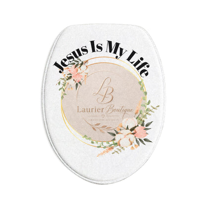 Jesus Is My Life Floral Bath Mat Set — 3-Piece Christian Bathroom Rug
