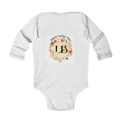 Infant Bodysuit "Jesus Loves You" Floral Monogram Baby Onesie
