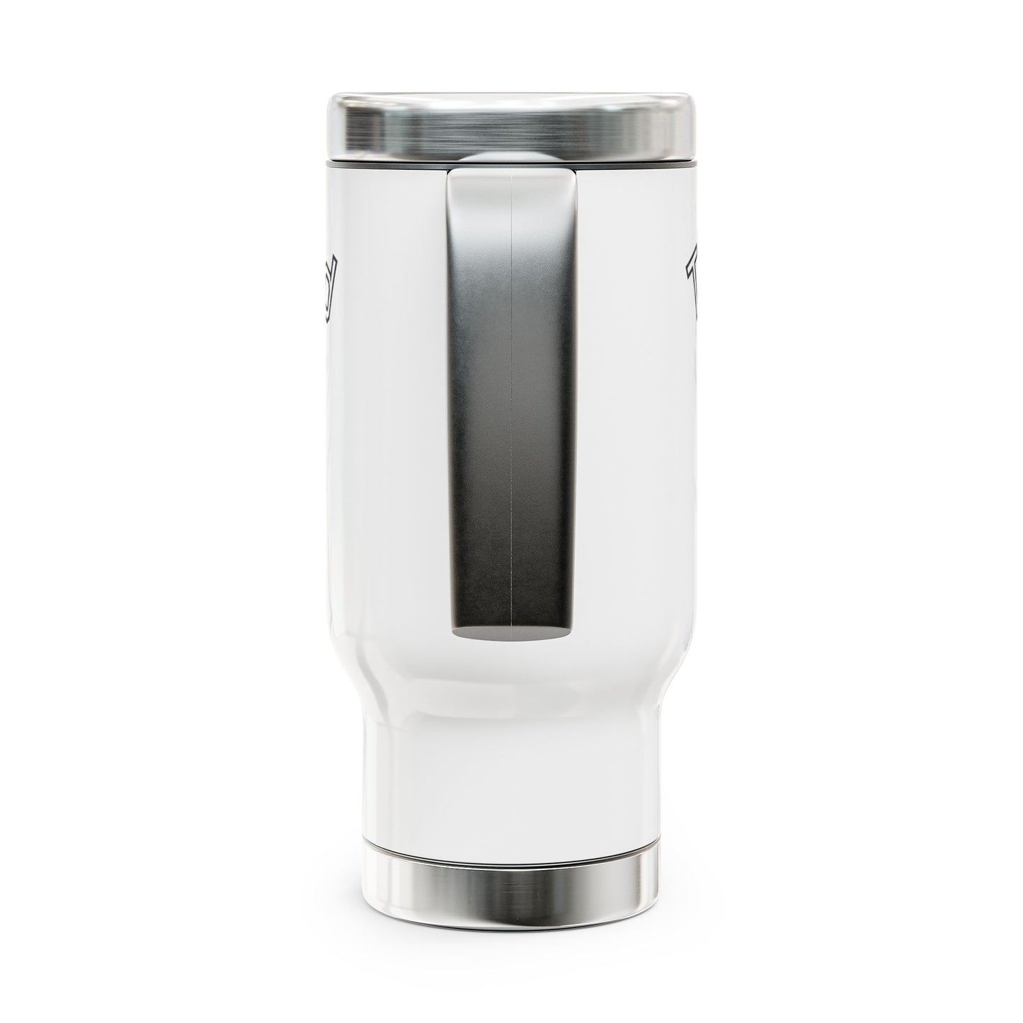 Personalized Floral Monogram Travel Mug – 'Thank You' 14oz Stainless Steel with Handle