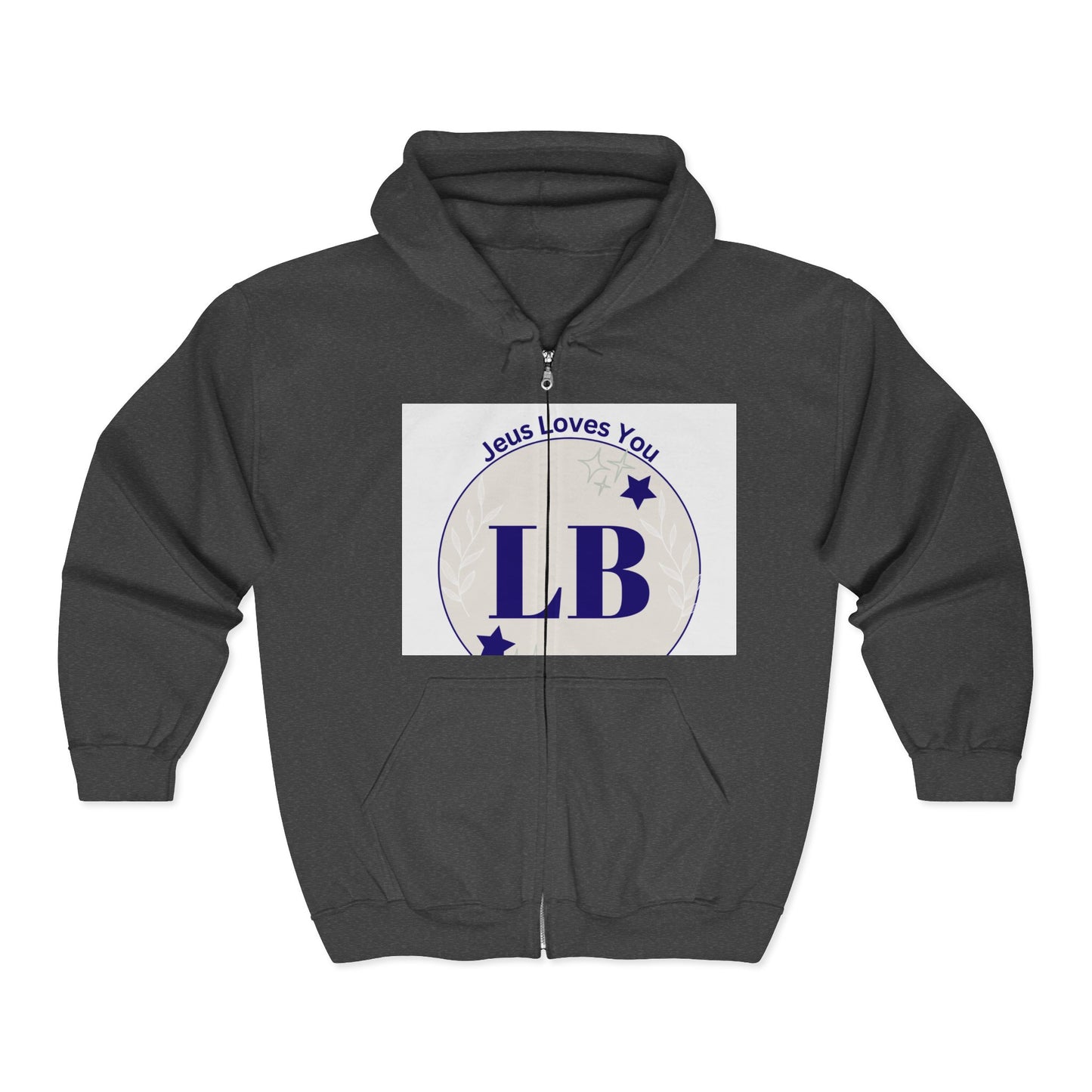 LB 'Jesus Loves You' Zip Hoodie — Christian Faith Full-Zip Sweatshirt